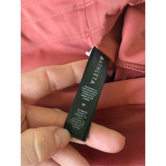 Athleta Allyson Felix Ultimate Stash II Legend Tight Leggings size M Coral Red - Picture 12 of 12